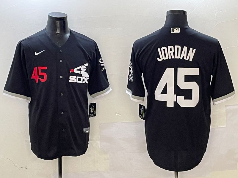 Men Chicago White Sox #45 Jordan Black Game Fashion 2025 Nike MLB Jersey style 5